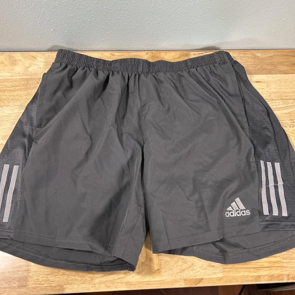 Adidas AEROREADY Men's Own the Run 7" Shorts 1 Zip Pocket Grey Size XXL HB7454